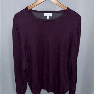 Hickey Freeman Deep Purple Cotton Cashmere blend Casual Whimsigoth Scoop Sweater